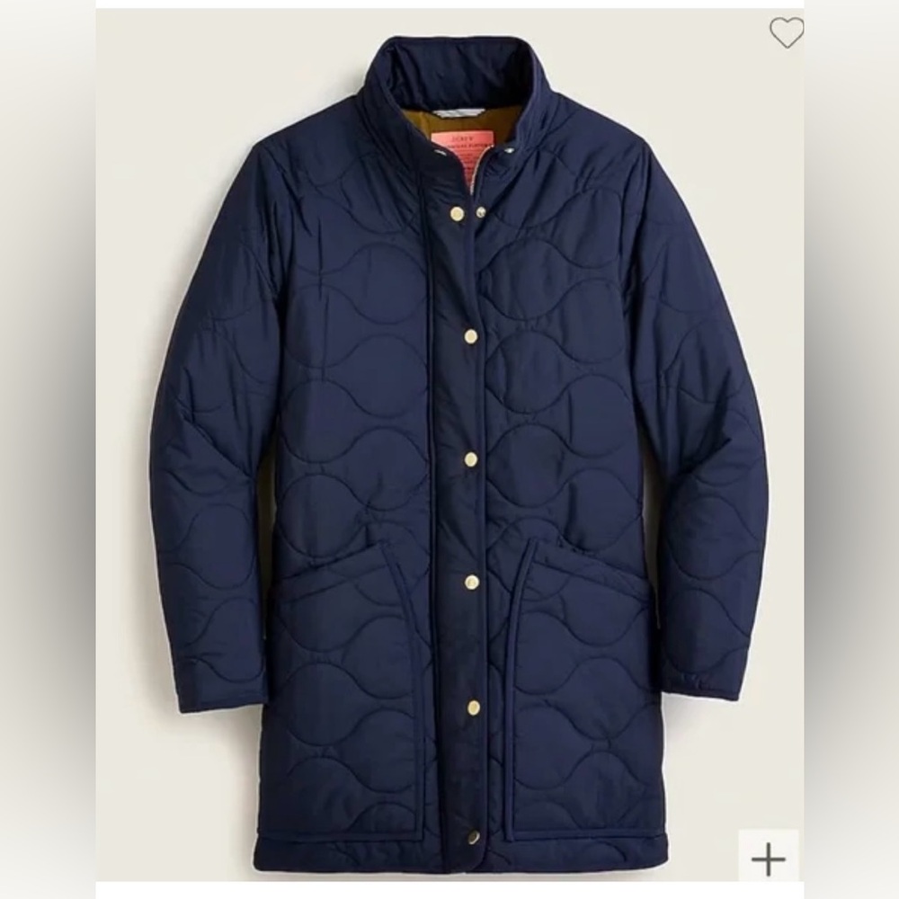 J.Crew Quilted cocoon puffer with PrimaLoft size Medium in Navy